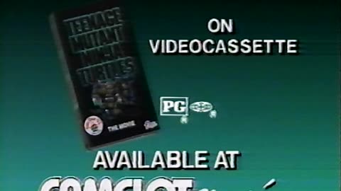 November 1990 - 'Teenage Mutant Ninja Turtles' Hits VHS, Get it at Camelot Music