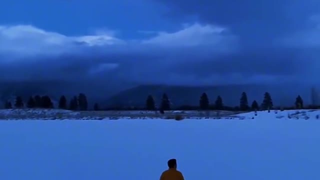 Watching the Moon Together at Night in Iceland