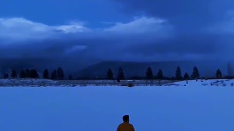 Watching the Moon Together at Night in Iceland