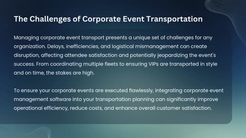 Optimize Corporate Event Logistics with Advanced Transportation Solutions