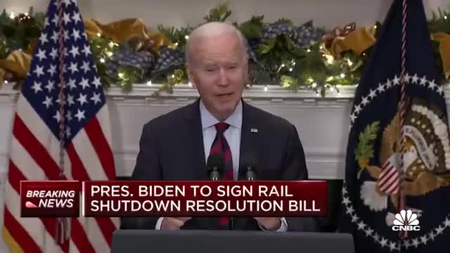 President Biden signs resolution to avoid rail strike