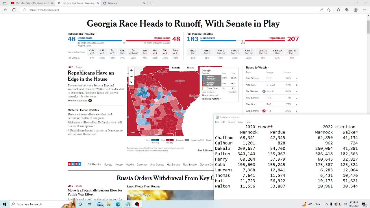 Georgia Election 2020 to 2022