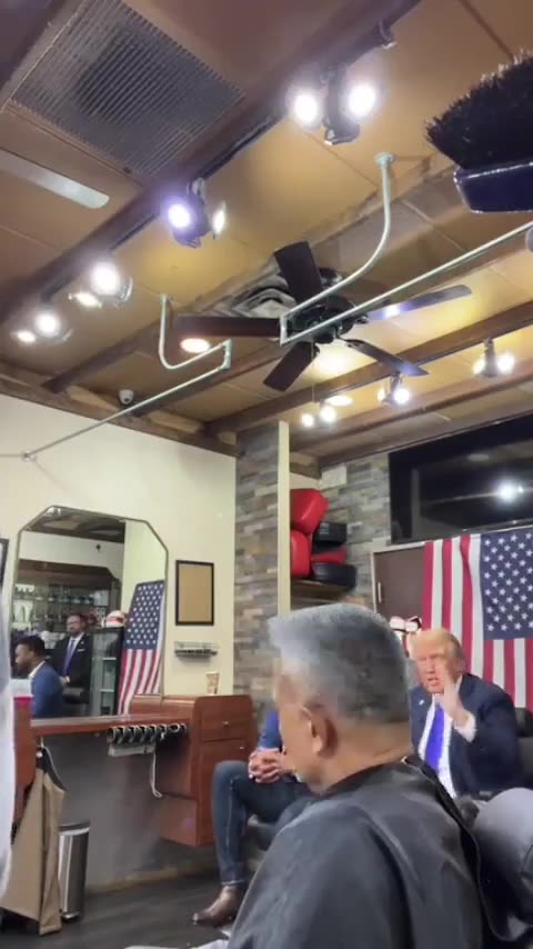 Trump at a Barbershop in the Bronx