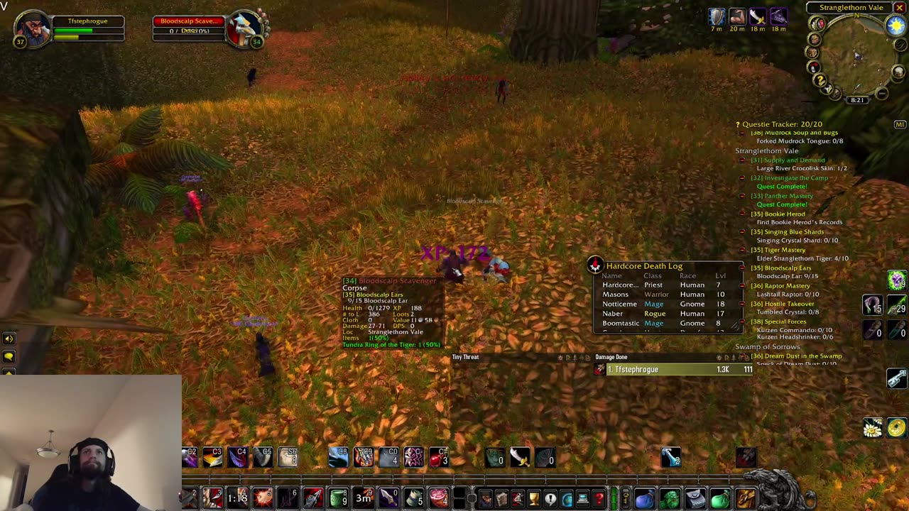 WoW Classic Hardcore - Stranglethorn Vale - Death = Delete