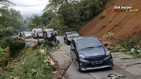 landslide cliffs block steep incline roads