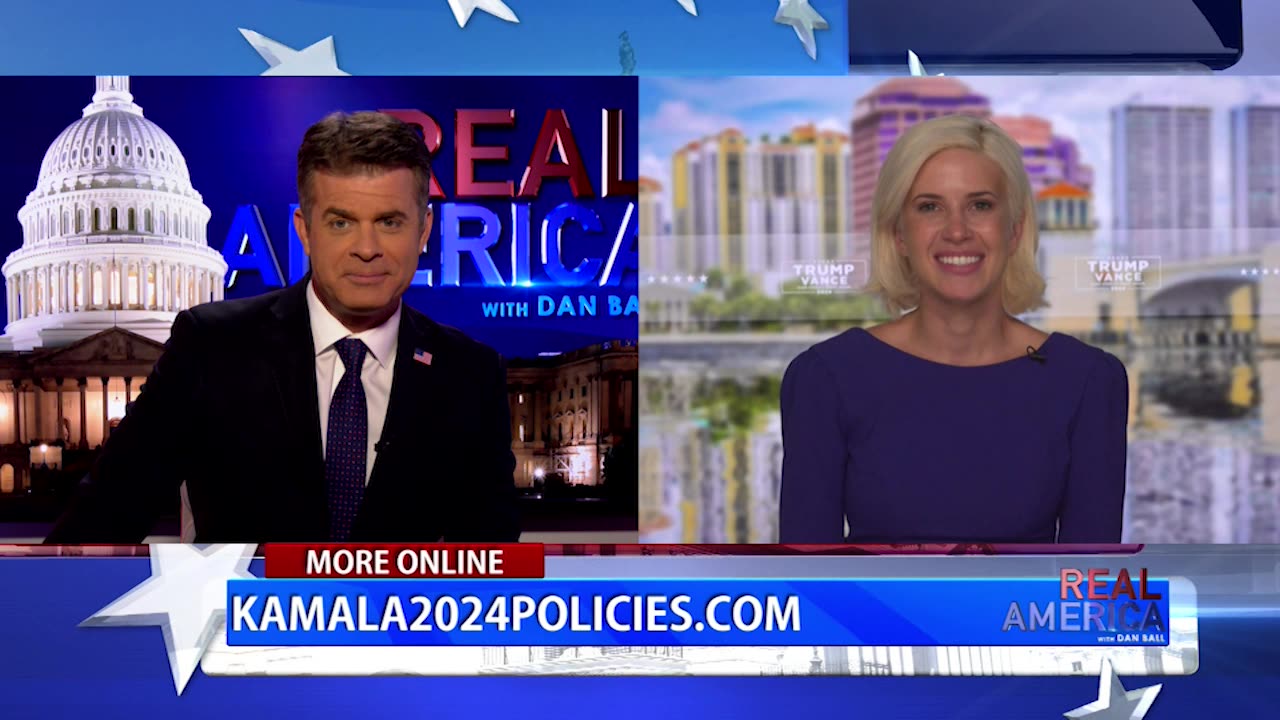 REAL AMERICA -- Dan Ball W/ Caroline Sunshine, Trump Talks Policy, DNC Talks Trump, 8/22/24