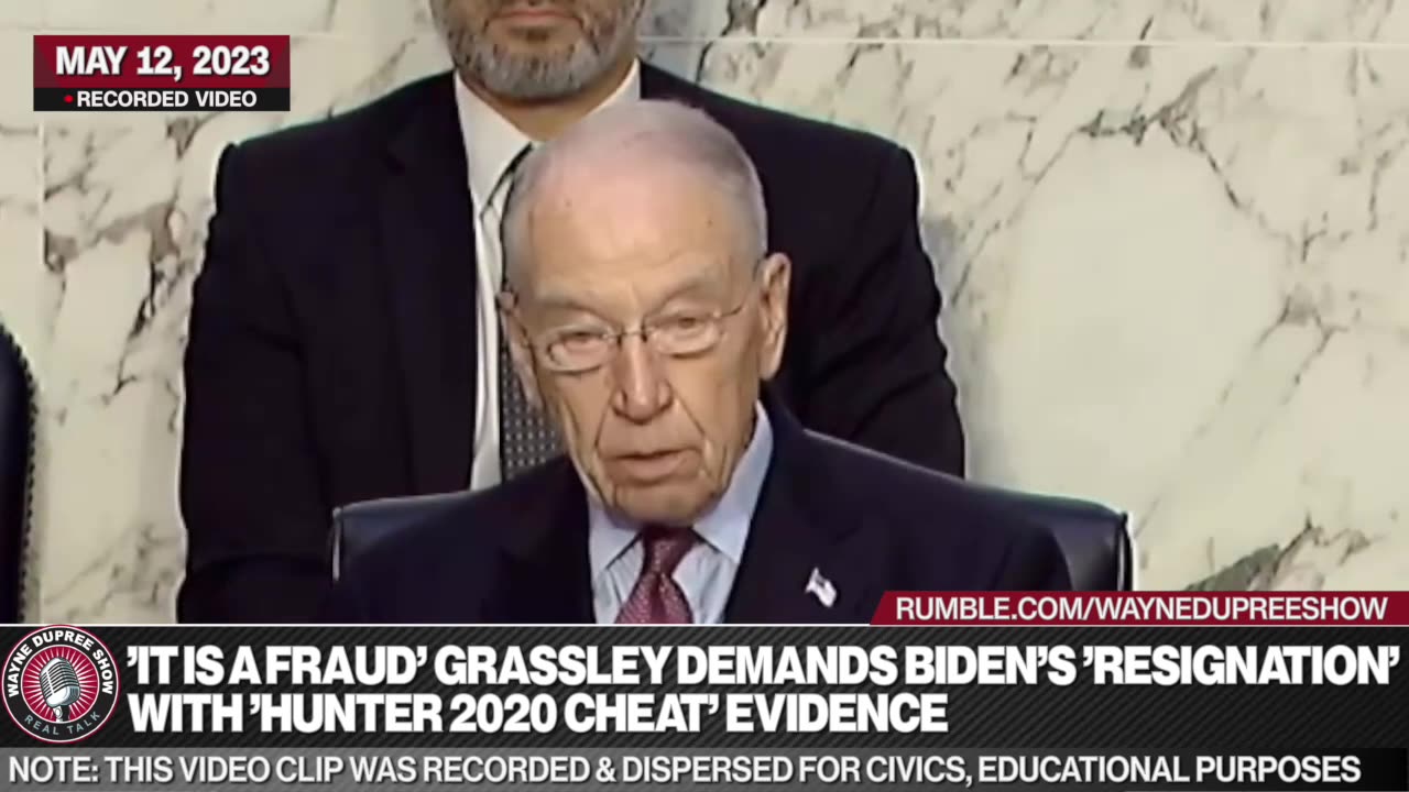 Sen. Grassley Is Frustrated over Biden Investigation