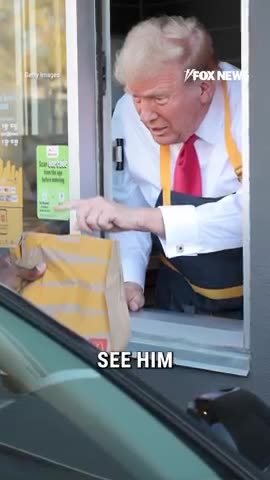 Trump works the fryer at McDonald s and takes jab at VP Harris