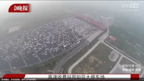 Insane 35-Lane Chinese traffic jam