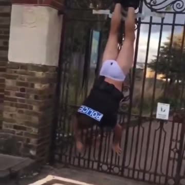 Policeman finds himself in a tight spot
