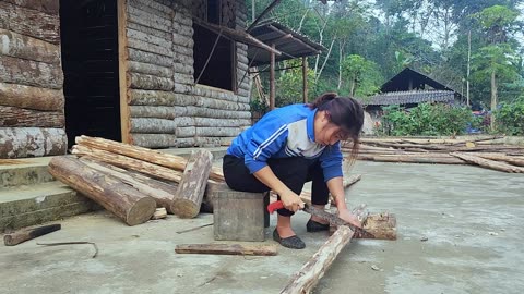 Making wooden beds with my grandmother