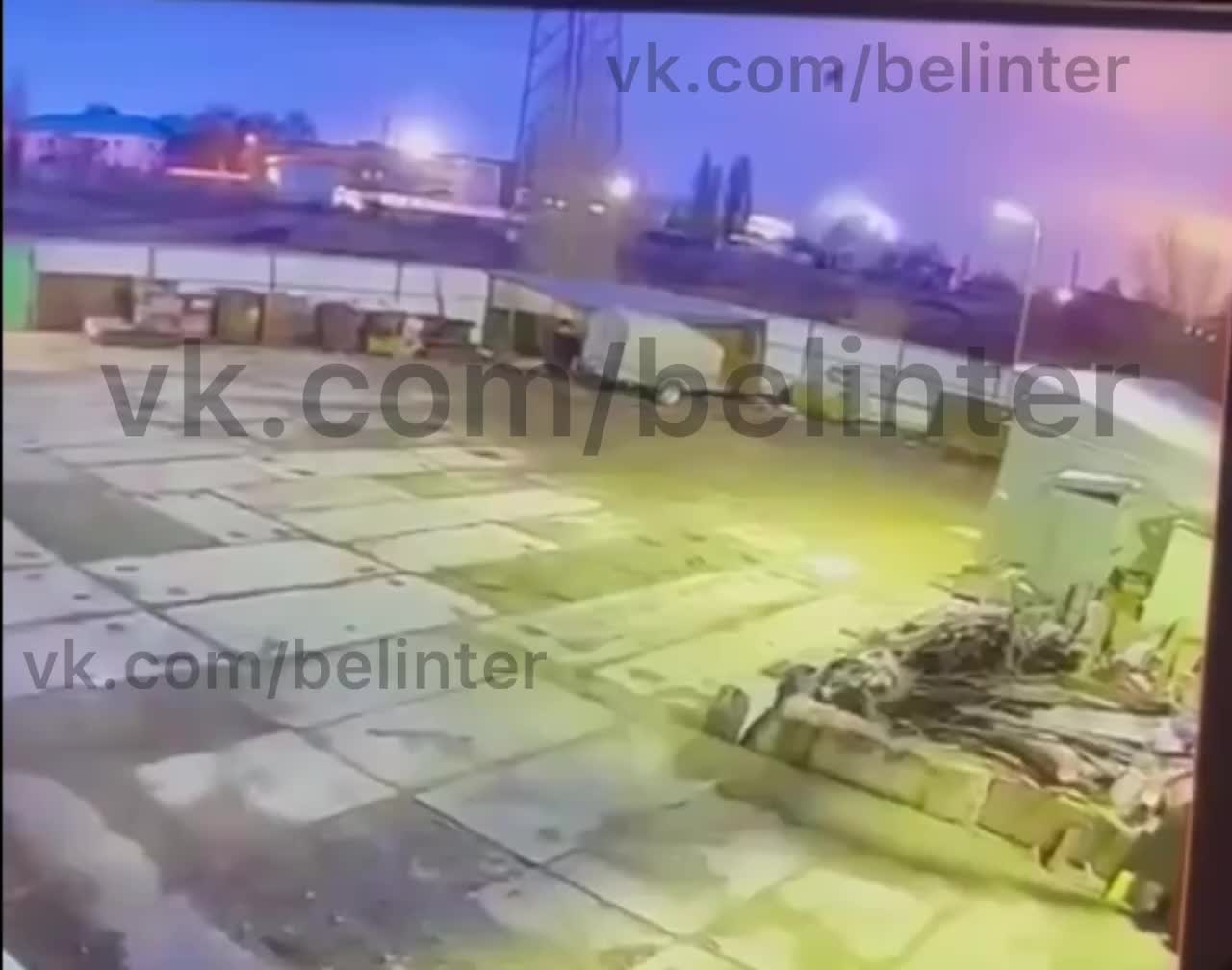 Ukraine War - Footage of air strikes at an oil depot in Belgorod