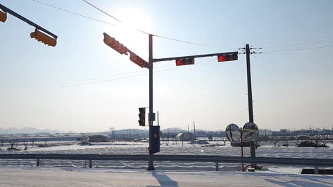 After snowing with Traffic light