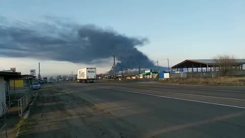 24.02.2022. The war has begun!!!The airfield near Kherson is on fire.
