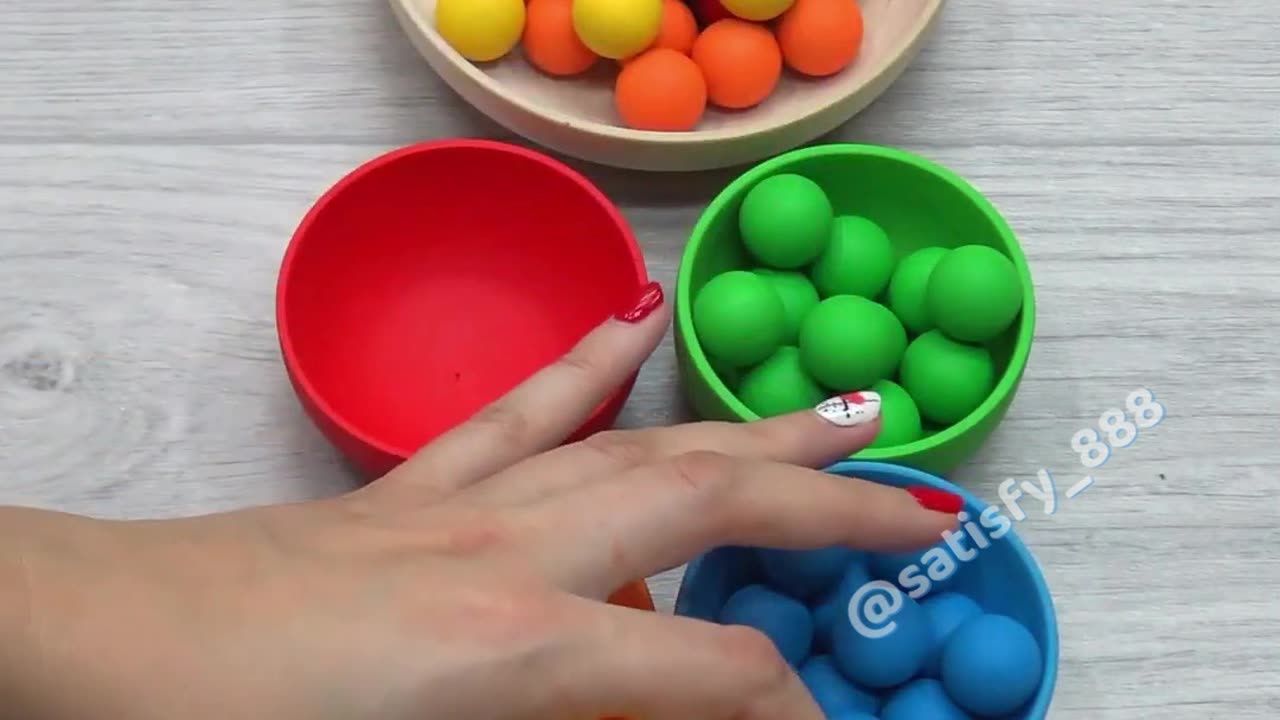 Oddly Satisfying Woodwork: Colored Ball Artistry