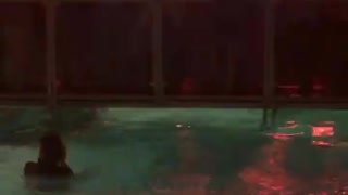 Music poor dismount girl falls into pool