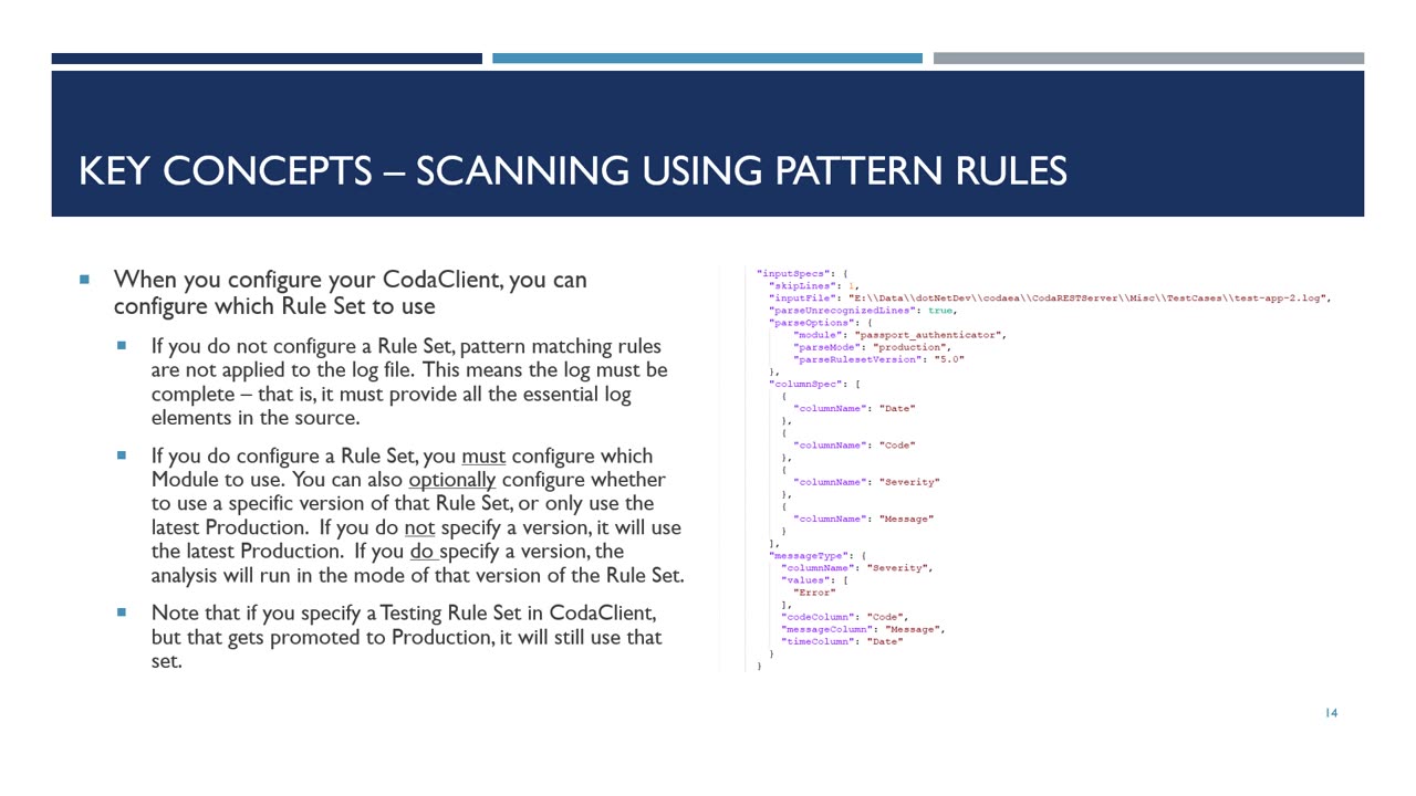 ICEM 102 Message Pattern Rules for Incomplete Logs