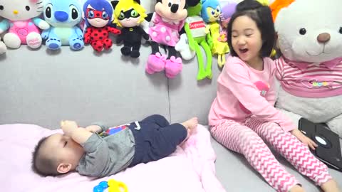 Boram Taking Care of Baby