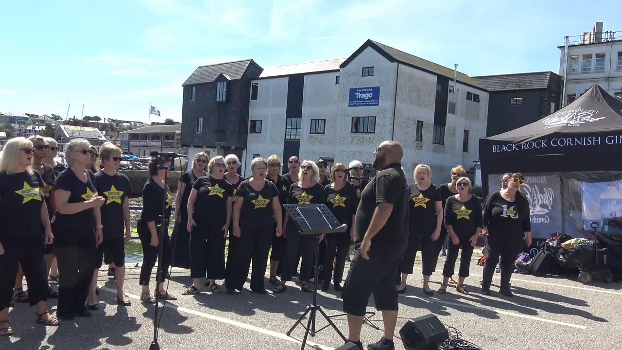 Falmouth Cornwall.Tall ships meet 2023 with the Rock Choir