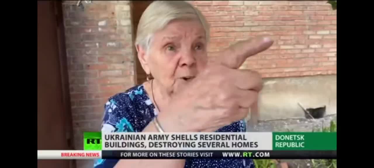 Ukrainian army shells residential areas of Donetsk, destroying several homes.