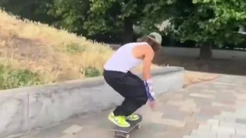 Teenager skateboarding in the park