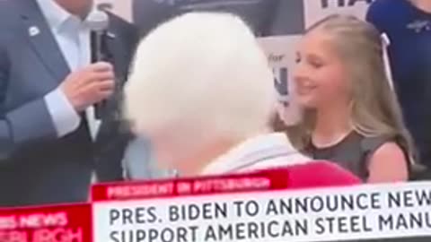 Biden Creeps Little Girl Out On LIVE TV