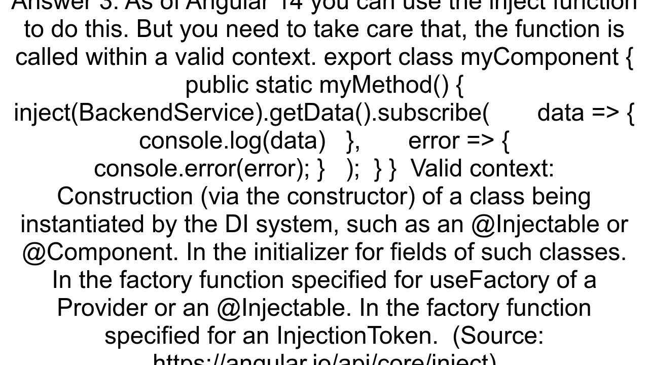 Access service into static method in Angular 5