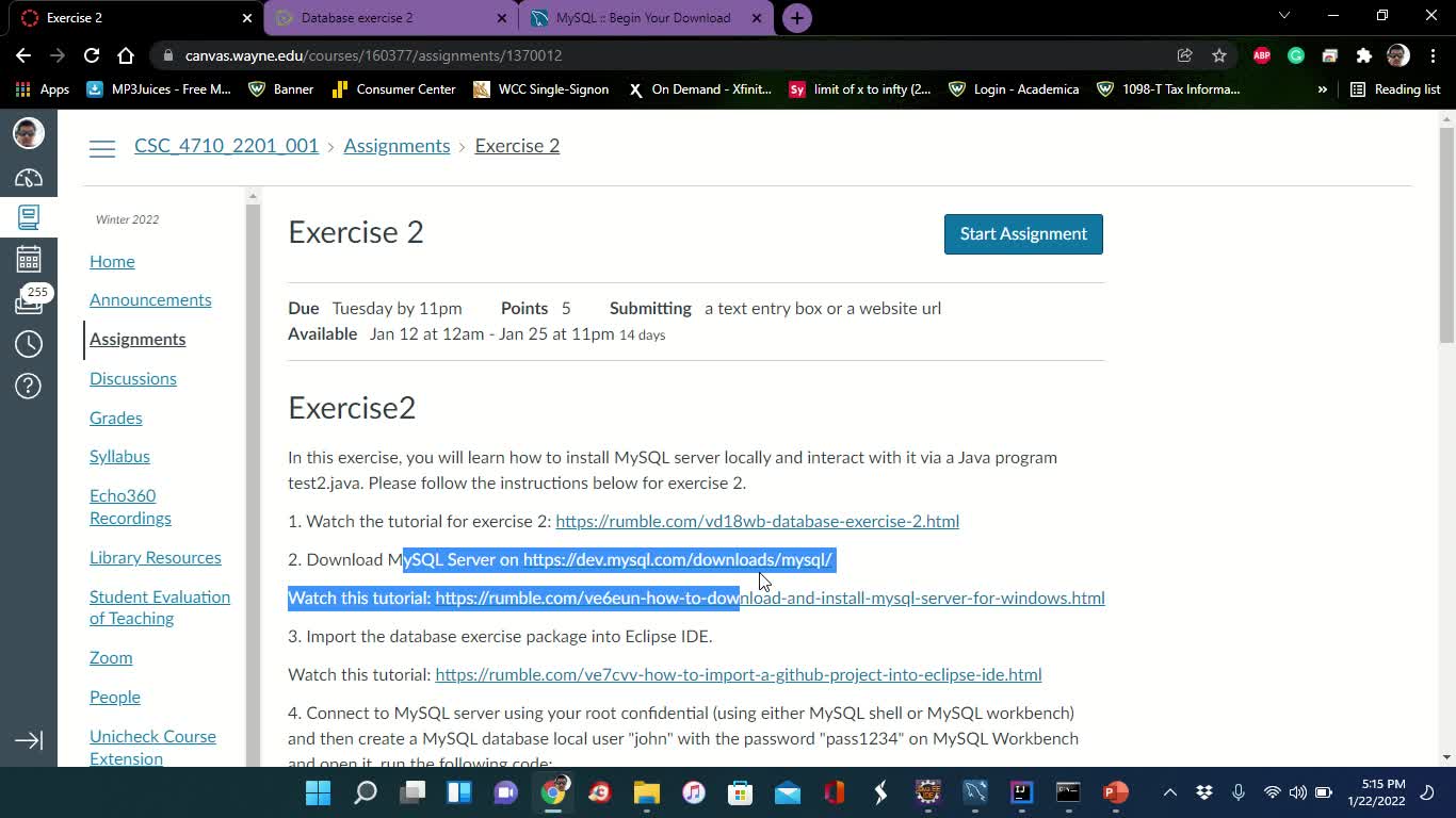 CSC 4710 exercise 2