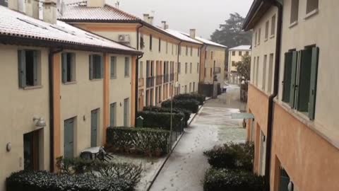 Snow north of Italy