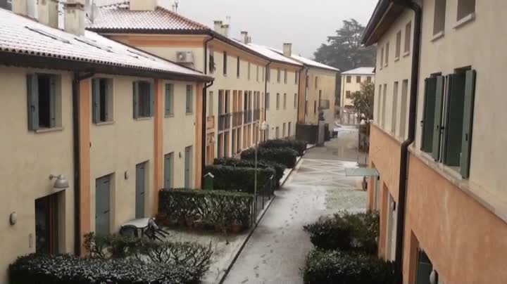 Snow north of Italy