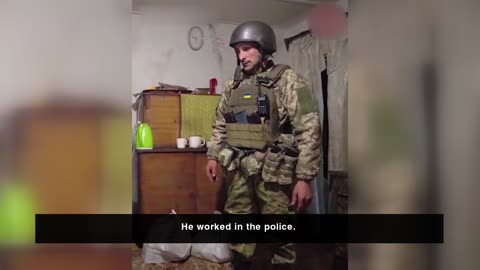 Ukrainian soldier come back to his home village, recently liberated from russian occupants