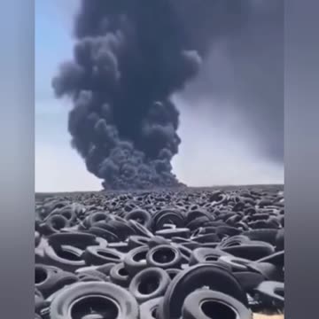 Burning tires in Kuwait, causing massive ecocide, and blaming cows for it
