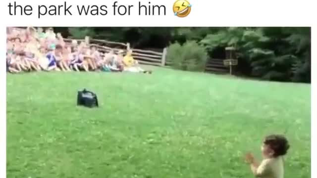 My son though the crowd gathered at the park was for him #funny Videos