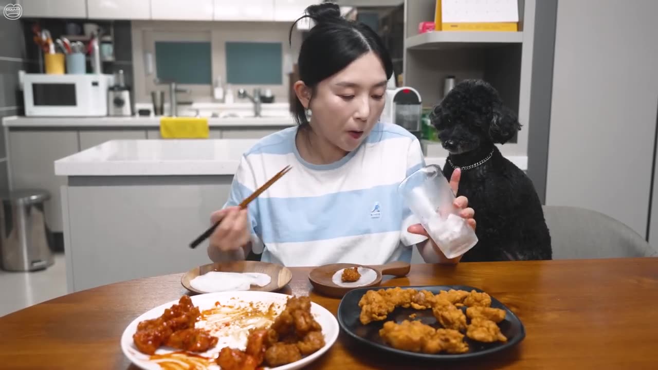 Real Mukbang:) Homemade Chicken & Beer ☆ Korean style spicy chicken