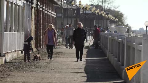 Мощный шторм нанес ущерб прибрежной части Гагры