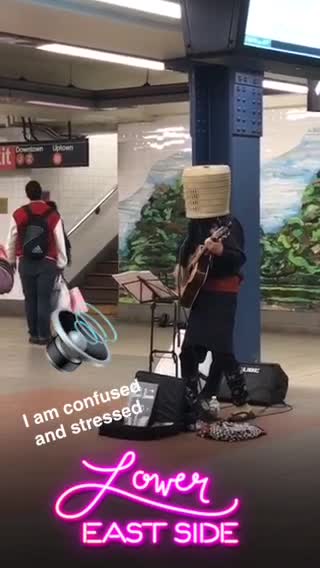 I am confused and stressed man plays guitar with face hidden