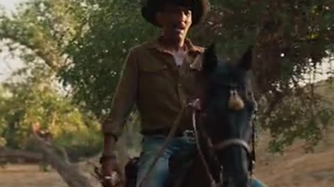 A Cowboy riding a Horse