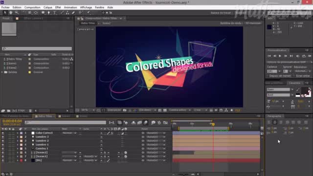 After Effects 3D Space MG Graphic Element Animation 1