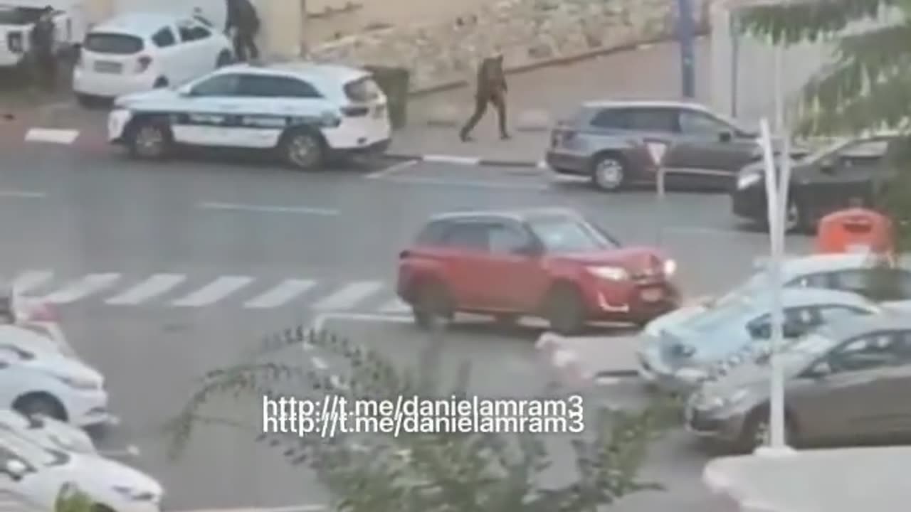 Verified video from Oct. 7 shows Palestinian gunmen firing upon a red civilian car