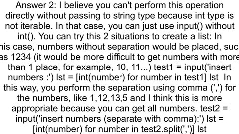 Creating a list of integers in Python