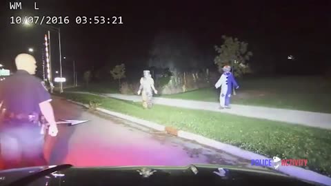 Creepy Clowns Arrest Caught On Police Dashcam