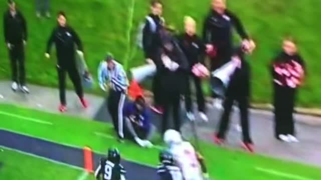 Ohio State touchdown celebration making snow angels