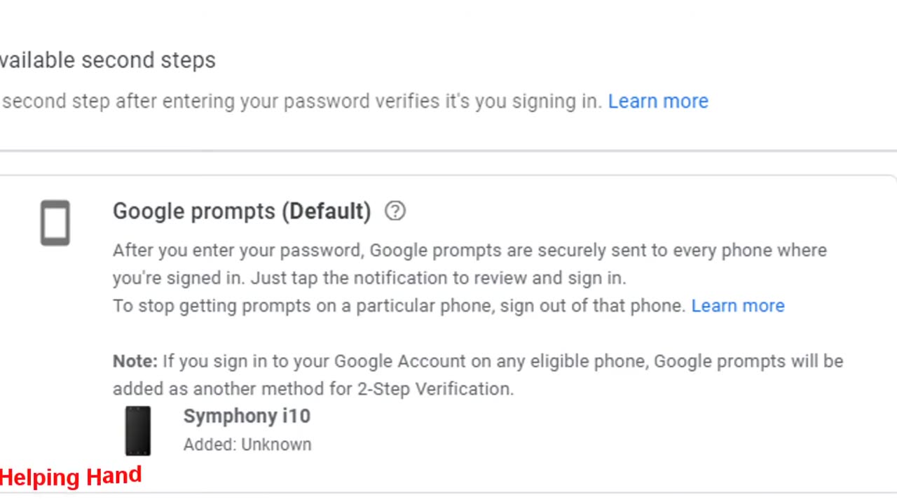 how to change google prompt from your default 2 factor verification