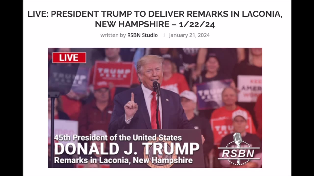 LIVE: President Trump to Deliver Remarks in Laconia, New Hampshire