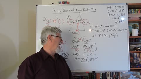 Math Trigonometry Set B 06 Non Right Angled Triangles Two Tricky Cases Mostly for Year/Grade 10 and 11