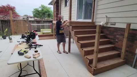 How to Build a Deck (DIY Free Standing Deck with Stairs)