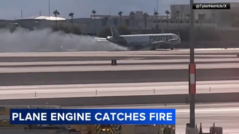 FAA investigating after Frontier Airlines jet appears to catch fire while landing at Las Vegas airp