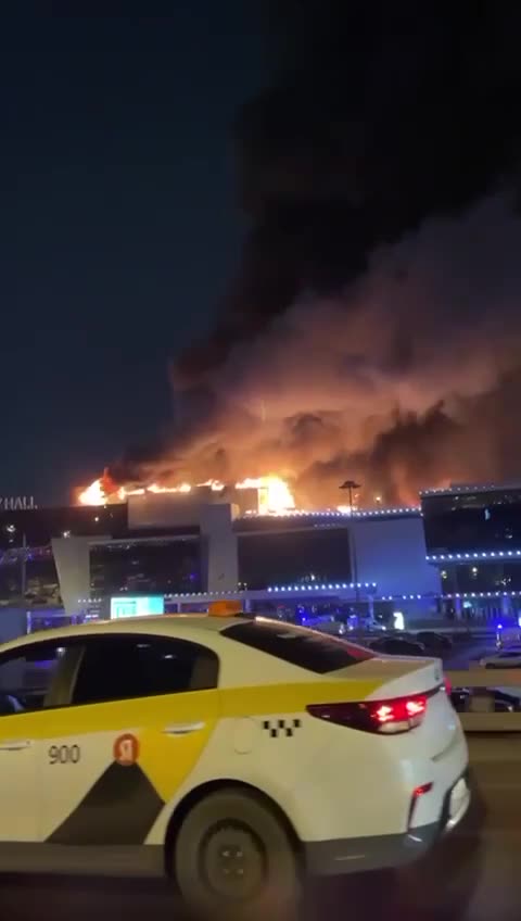 Krokus-Hall (some sort of the mall) in Moscow. At least 4 attackers shot P4