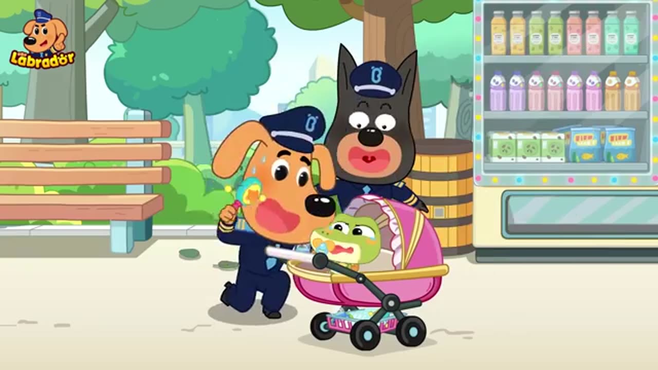 Police Takes Care of A Baby