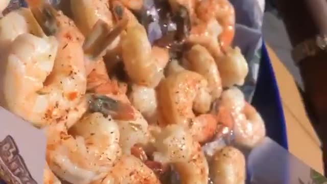 Delicious shrimps meal